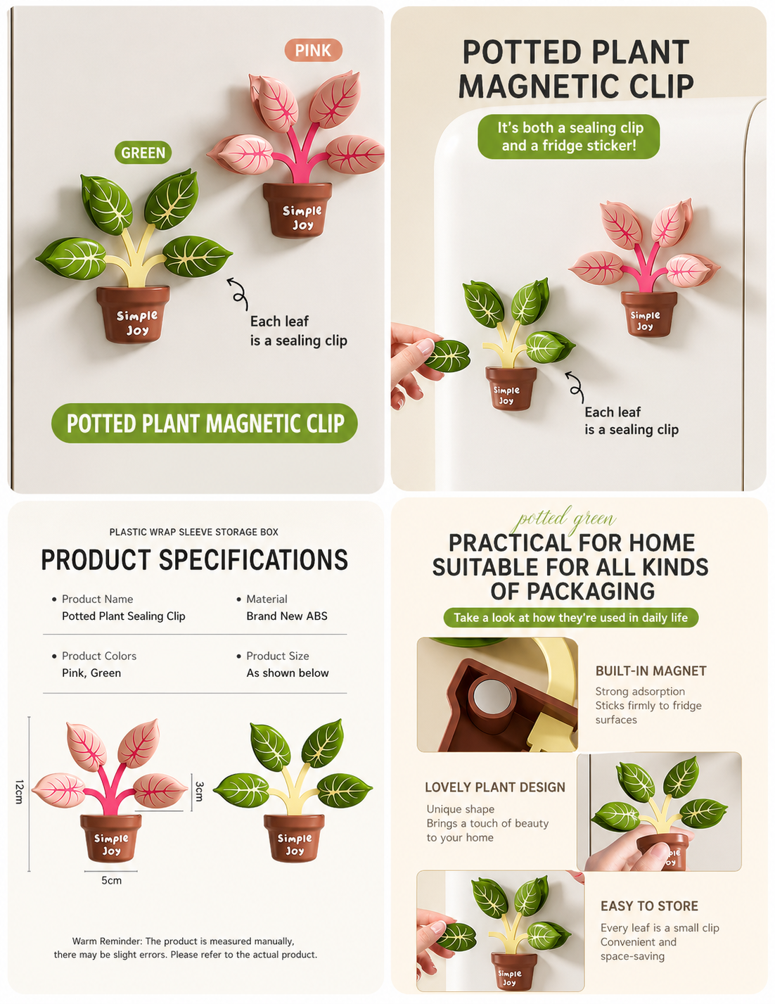 Potted Plant Magnetic Sealing Clip 🪴(set of 2)